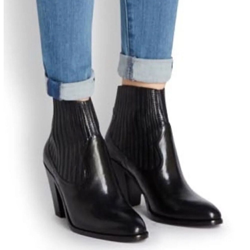 Ash Ilona Women’s 8 Pannel leather Ankle Booties Pull On Heeled Western Size 38*